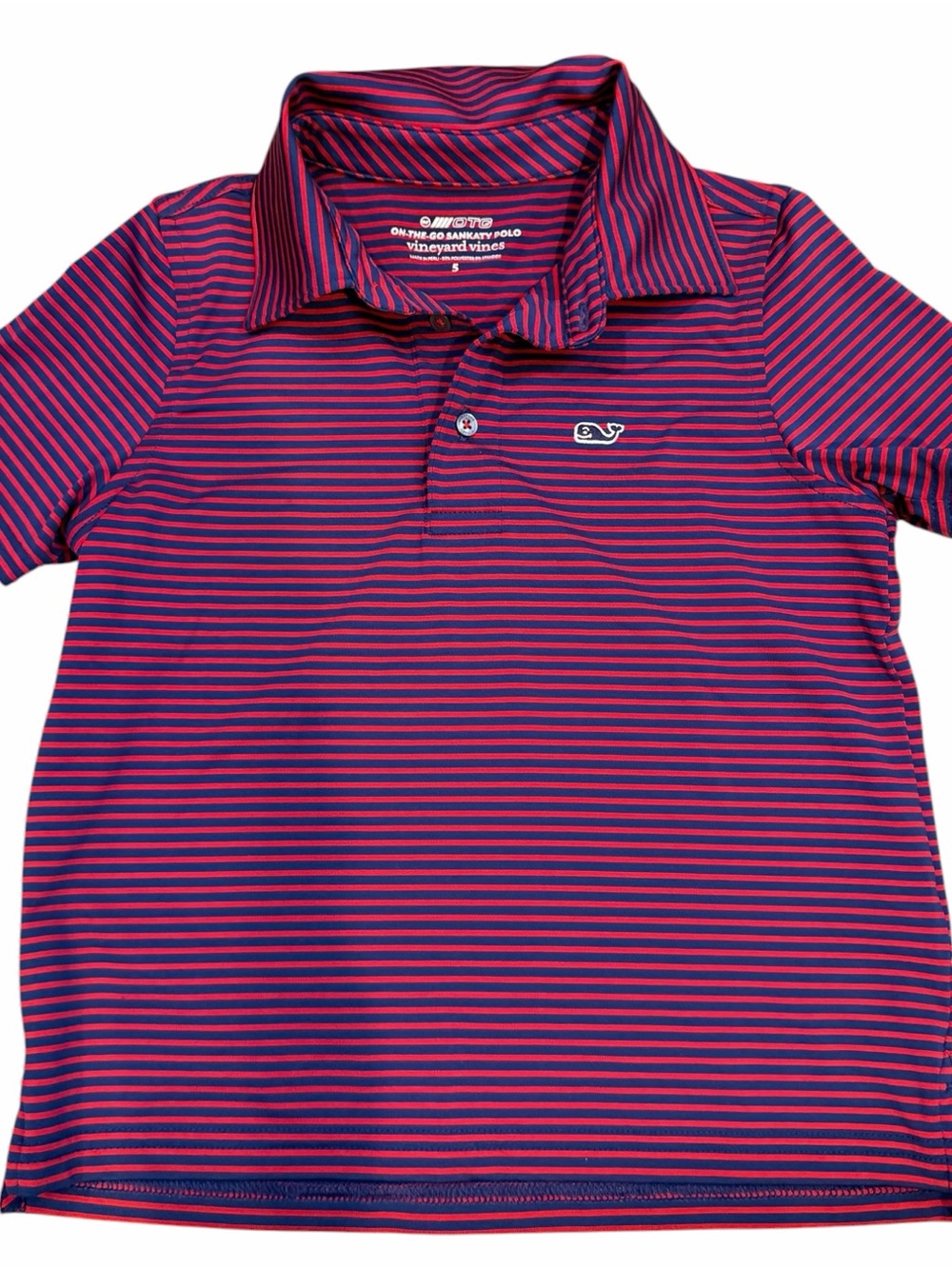 Vineyard Vines Kids Striped Polo in Pink and Blue
